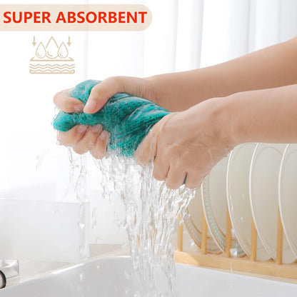 Homaxy 100% Cotton Waffle Weave Kitchen Dish Cloths, Ultra Soft Absorbent Quick Drying Dish Towels, 12 x 12 Inches, 8-Pack, Teal