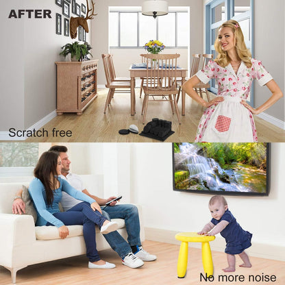 Felt Furniture Pads 136 Pieces, Felt Pads for Furniture Black 5mm Thick, Floor Savers for Furniture Anti Scratch, Best Floor Protectors with Case for Hardwood Floors