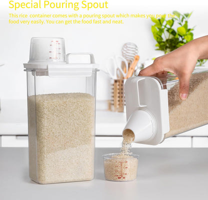 Rice Container, Rice Storage Container, 3-5 Lbs Tcereal Storage Container, Dog Food Storage Container, Suitable for Home Kitchen Rice, Soybean Food Storage