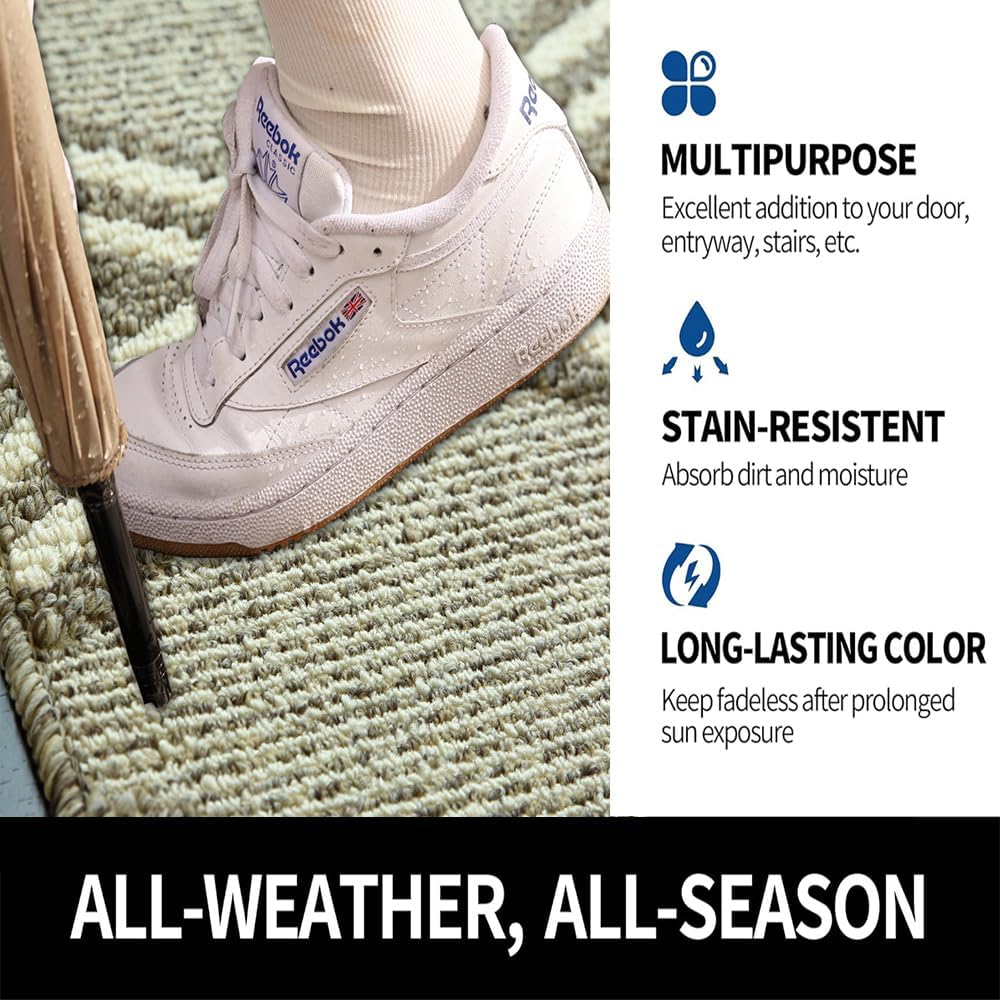 Door Mat Indoor Entrance, Large Welcome Mat Outdoor, Non Slip Front Door Mat Entryway(32X48)