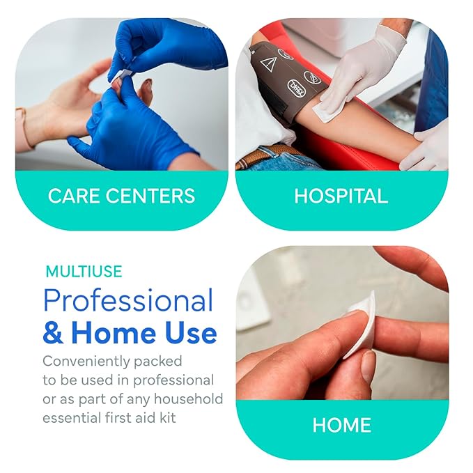 OWELL Prep Pads - 300 Individually Wrapped Sterile Alcohol Wipes, Medium 2-Ply Antiseptic Wipes for Disinfecting Skin, First Aid Kit Alcohol Swabs (3 Packs of 100 Count)