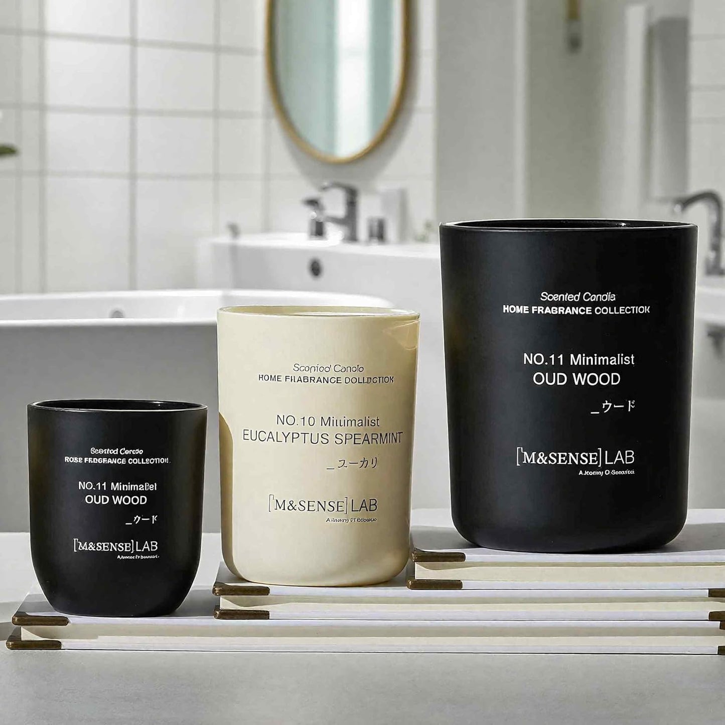 M&SENSE Natural Soy Candle| Leather Night | 5.3 oz | Minimalist Scented Candle for Relaxation, Gifting, Home Décor | for Bedroom, Office, Party Small