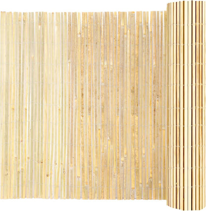 VEVOR Natural Bamboo Fence Privacy Screen, Eco-Friendly Decorative Bamboo Slat Fence, 6 ft H x 13 ft L Panel, for Garden, Backyard, Balcony, Patio, Pool Side