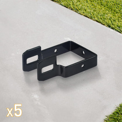 Fencer Wire Heavy Duty Garden Fence Bracket Set, 5 Pieces Metal Steel Connectors for Post and Panel Connection, Accessories of Metal Fencing Border