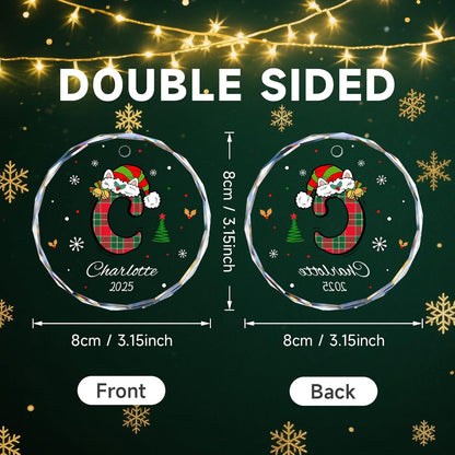 Personalized Christmas Ornaments 2025, Name Ornaments for Christmas Tree, Custom Initial Christmas Ornament for Kids and Adults, Stocking Name Tags