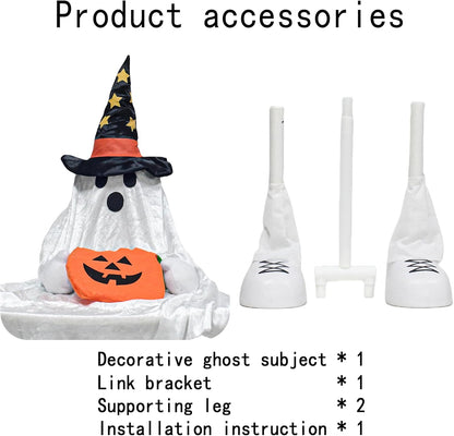 32" Front Porch Light up Halloween Pumpkin Figure Décor, Kit Standing Trick or Treat Indoor and Outdoor Decorations-Pumpkin