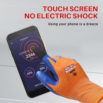 400V Electrical Glove For Men XL - Arc Resistant,Flame Retardant,Low Voltage Insulated Gloves,Safety Electrician Gloves,Rubber Non Slip