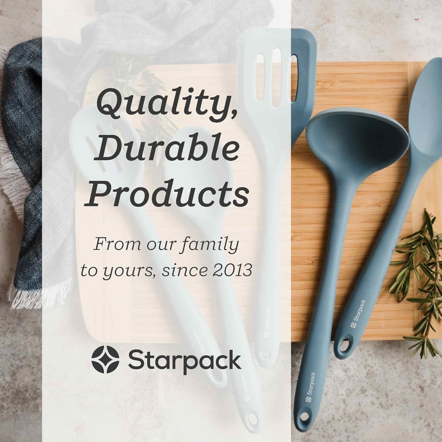 Starpack 'Stir & Serve' Silicone Cooking Utensils Set (5 Pcs) - Kitchen Utensil Set Heat Resistant to 600°F - Kitchen Utensils for Nonstick Cookware - Silicone Utensil Set for Mixing & Cooking