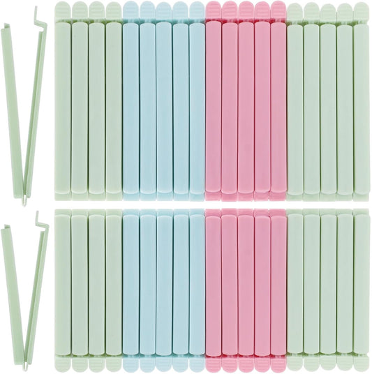 80 PCS Sealing Clip Bag Plastic Chip Large Size Food Clips Bag Clips for Food Storage Kitchen and Home (5.9in x40, 4.72in x40)