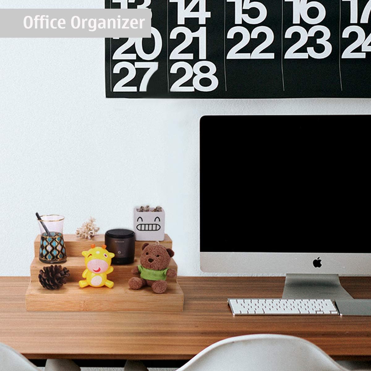 Step Spice Rack Set Cabinet Shelf Spice Holder, 3-Tier Bamboo Spice Organizers for Cabinet/Pantry/Cupboard/Countertop, Step Display Rack for Toy Suitable for Home/Office, 2 Pack Step Rack