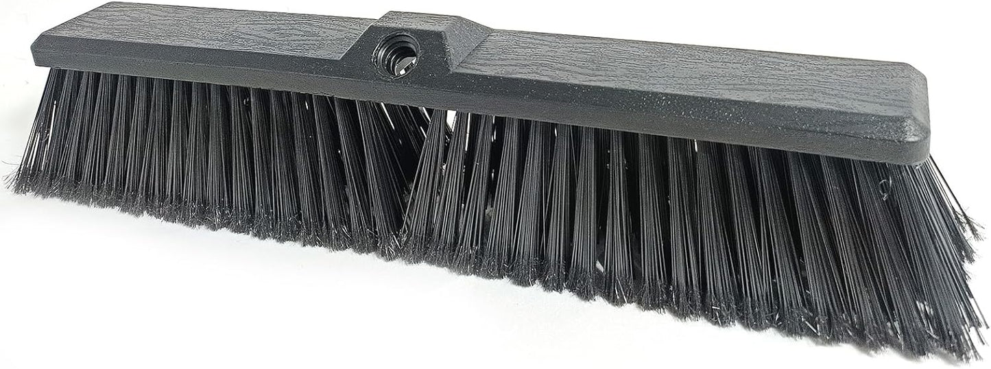Push Broom Head Outdoor Large Stiff Bristle - Excellent Cleaning Performance- Easy Installation (18 inches)