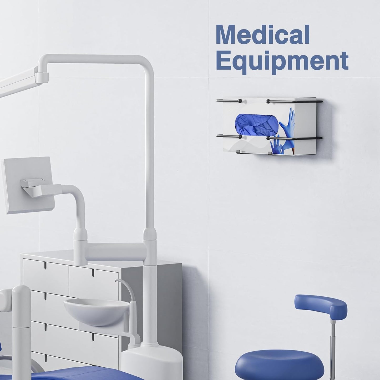 Glove Box Dispenser Wall Mount: Black Glove Holder Organizer for Disposable Glove Box & Tissue Box - Glove Organizer on Wall in Lab, Kitchen, Bathroom, Garage