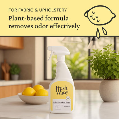 Fresh Wave Lemon Scent Odor Eliminator Spray & Air Freshener, 24 fl. oz. | Odor Absorber for Home, Furniture, Fabrics & Trash | Safer Odor Relief
