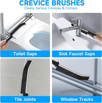 14Pcs Crevice Cleaning Brush Set, V Shape Grout Cleaner Brush for Deep Cleaning Gap, Hard Bristle Scrub Brushes Tools, Cleaning Supplies for Household Use, Bathroom, Kitchen, Toilet, Window