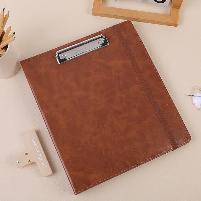 SKYDUE 3 Ring Binder with Clipboard,1 Inch Binder, 13.2" × 10.2" PU Clipboard Binder with Notepad & 5 Dividers with 5 Pockets, Labels, Clipboard Folder Great for School Office(Fit Letter Sized Paper)