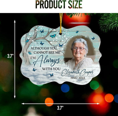 Pawfect House Custom Photo Wood Ornament, Personalized Christmas Memorial Sympathy Gifts for Loss of Grandma, Grandpa, My Dear, I'm Always with You, Christmas Memorial Gifts for Loss of Loved One