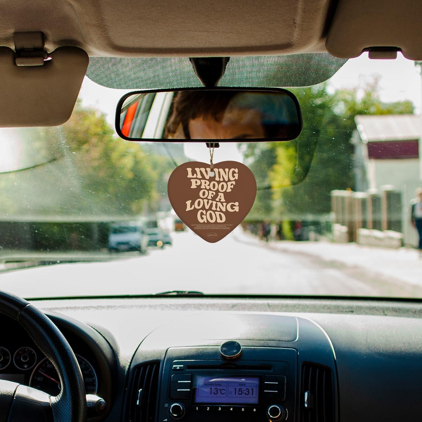 Christian Ornaments, Living Proof of a Loving God Scripture Religious Ceramic Ornament Heart Keepsake Decorations, Christian Gifts for Women Teen Girls