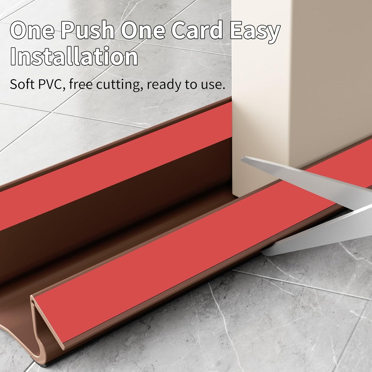 New Upgrade 36.6 inch Under Door Draft Stopper Free Cutting Length， for Bottom of Door，Under Door Noise Stopper（Brown ）