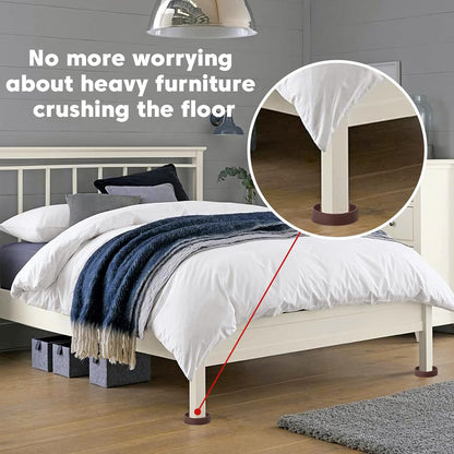 Rubber Non-Slip Furniture Pads Furniture Casters Cup Floor Protector for Bed Sofa Table and Chair Stopper (Pack of 8, 2 * 2 inches,Round, Brown)