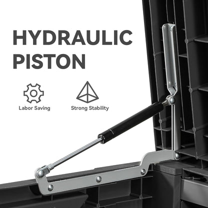 YITAHOME 120 Gallon Large Deck Box, Resin Outdoor Storage Box for Outdoor Pillows, Garden Tools and Pool Supplies, Waterproof, Lockable, Dark Gray