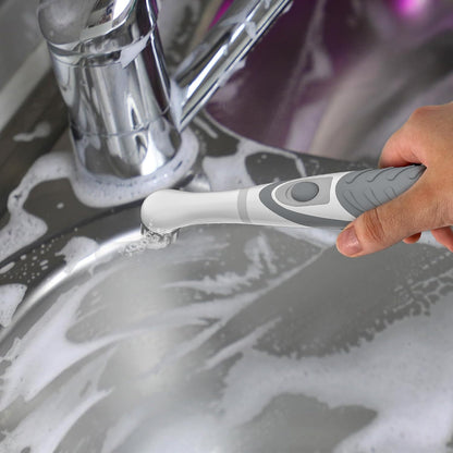 Electric Cleaning Brush with 4 in 1 Multiple Brush Heads,Indoor Household Cordless Motorized Brush for Bathroom Toilet Kitchen Tile Crevice(Gray)