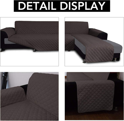 Easy-Going L Shape Sofa Slipcover - Reversible Sofa Cover for Pets & Furniture Protection (Large, Chocolate/Chocolate)