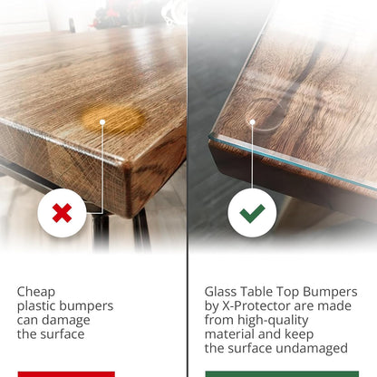 X-Protector Glass Table Top Bumpers - 20 PCS 1.2"- Non-Adhesive Glass Table Top Anti Slip Pads - Clear Rubber Glass Table Top Grippers - Glass Table Protector to Keep Glass Table Top from Sliding!