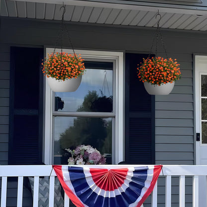 13 inch Hanging Planters for Indoor Plants, 2 Pack Planters for Outdoor Plants with Drainage Holes and Chain, Round Plastic Hanging Baskets, Hanging Flower Pots for Balcony Garden Decor-White