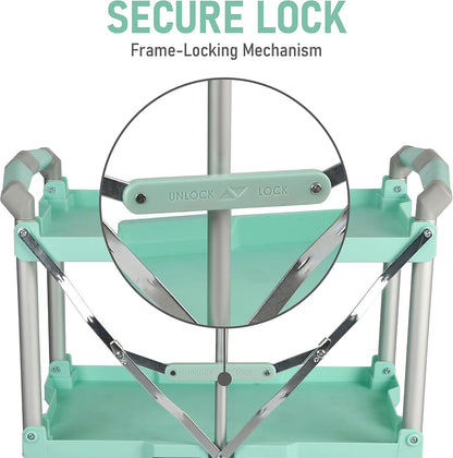 Olympia Tools 89-349 Pack-N-Roll Folding Collapsible Service Cart, 150LB Capacity, Teal