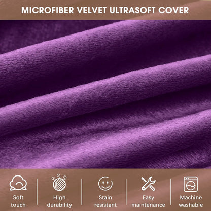 Bean Bag Chairs for Adults - Memory Foam Furniture BeanBag Chair - Kids/Teens Sofa with Soft Micro Fiber Cover - Round Fluffy Couch for Living Room Bedroom College Dorm - 4 ft, Purple