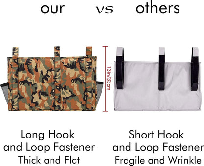 Surblue Bedside Caddy Hanging Organizer Storage Bag Pocket for Bunk, Hospital, College Dorm Rooms, Baby Bed Rails, Camp - 8 Pockets (Large, Desert)