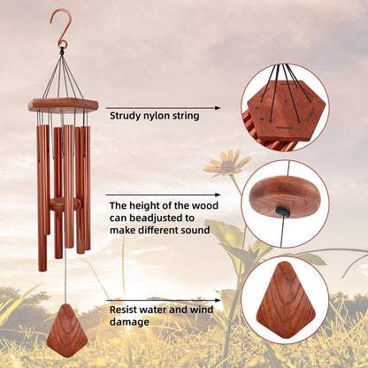 Wind Chimes for Outside, Wind Chimes Outdoor, Windchimes with 6 Tubes for Wedding,Mother's Day and Other Holidy Gifts