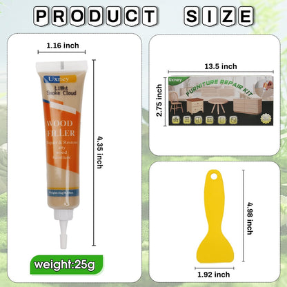 Wood Furniture Repair Kit,24 Colors Wood Fillers,Scratch Repair Covers & Removers for Repairing Scratches,Cracks,Dings and Holes in Cabinets, Cut Panels(Brown Series)