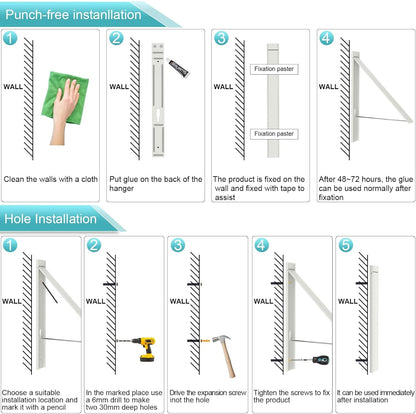 Retractable Clothes Drying Rack,Space Saver Wall Mounted Folding Hanger for Laundry Room, Closet Storage Organization, Easy Installation Aluminium Dryer 1pcs