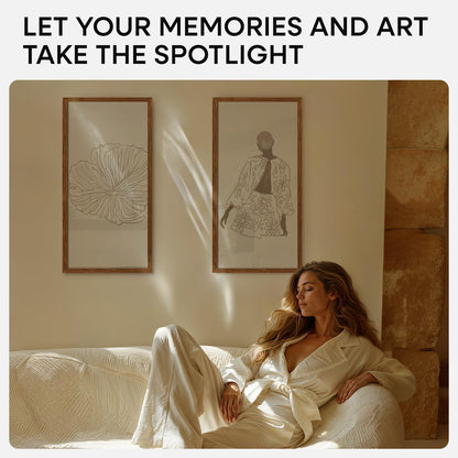 Homeforia 11x22 Newspaper Frame Brown, High End Dark Oak 11 x 22 Picture Frame Wood without Mat, 22x11 Wooden Walnut Poster Frames for Wall, 11 by 22 Display Frames, Tempered Glass, Wall Kit, Set of 1