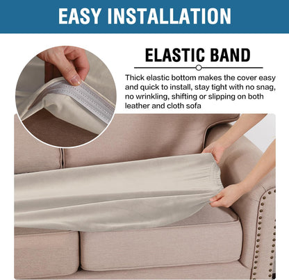 H.VERSAILTEX Velvet Stretch Individual Couch Cushion Cover Plush Cushion Slipcover for Loveseat Sofa Cushion Furniture Protector Seat Cushion Sofa Cover (1 Piece Sofa Cushion Cover, French Oak)