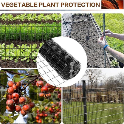 Tongmo 2 ft x 50 ft Black PVC Coated Welded Wire Fence, 16GA Garden Chicken Wire Fence Roll, Mesh Size 2" x 4" Hardware Cloth, Ideal for Yard Protection and Poultry Netting