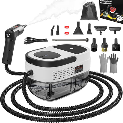 Handheld Steam Cleaner for Home, 2500W High Pressure Steam Cleaner for Car Detailing, 3 Steam Levels, 1600Ml Tank, High Heat Steamer for Bed Bugs, Couch, Furniture, Kitchen, Bathroom