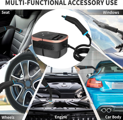 2500W Portable Handheld Steam Cleaner, High Temperature Pressurized Steam Cleaning Large Capacity 10s Fast Heating Steamer for Car Detailing, Furniture, Couch, Bed Bugs, House, Windows (BLACK)