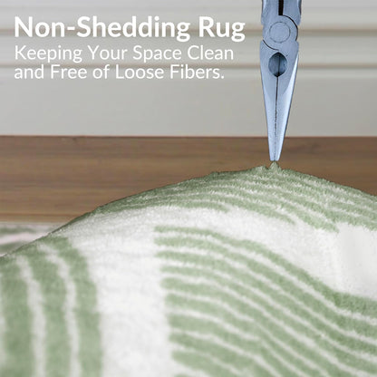 Zen Garden Area Rug - Ultra Soft Area Rug 5x7, Non Slip, Stain Resistant Living Room Rug, Washable Area Rugs for Living Room, Rugs for Bedroom (Green, 5x7)