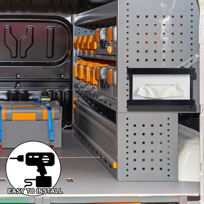 Lounsweer 2 Pcs Magnetic Glove Dispenser Holders Wall Mount Boxes of Gloves Commercial Quality Towels Wipes Paper Tissue Box Holder Kitchen Fridge Office Workshops Garage Tool Hospital(Black)