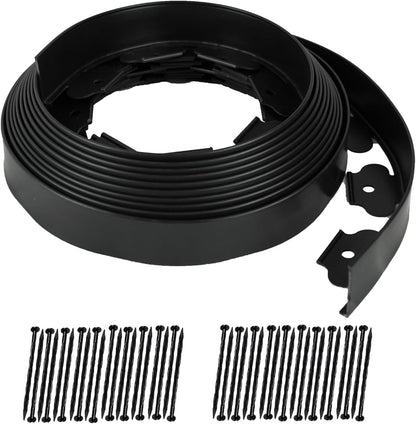 Hugeleaf Landscape Edging 2 Inch Tall, 40 Feet Garden Edging Border with 40Pcs Stakes,Lawn Border for Landscaping, Flower Beds(Black)
