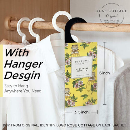 ROSE COTTAGE Large 12 Packs Apricot Blossom Hanging Closet Air Freshener Scented Sachets Long Lasting Smell Goods