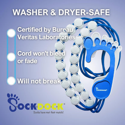 Sock Laundry Solution for Washing Drying & Storing Socks in Pairs, Clip & Hold Socks in Washer Dryer & Closet 2-Pack