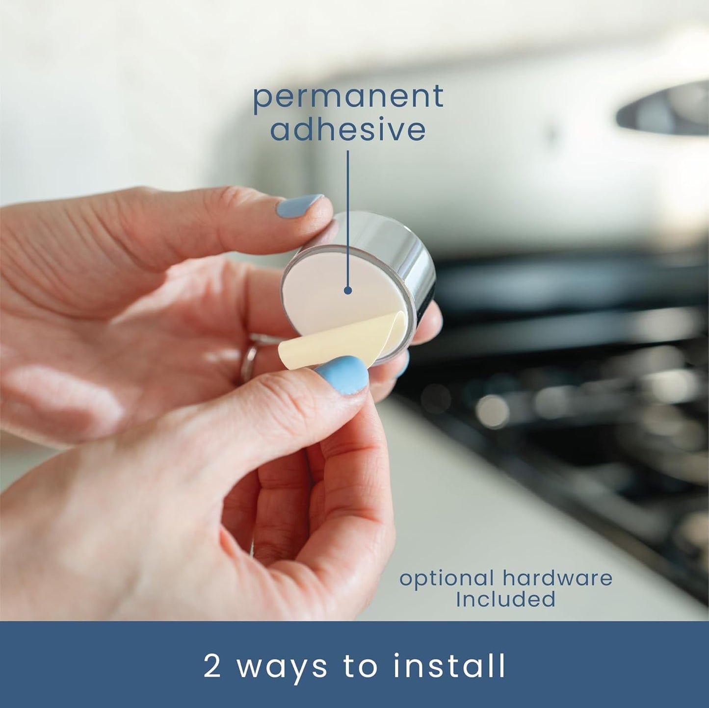 S&T INC. Round Adhesive Push Towel Hooks for Kitchen, Hand and Dish Towels, Black, 4 Pack