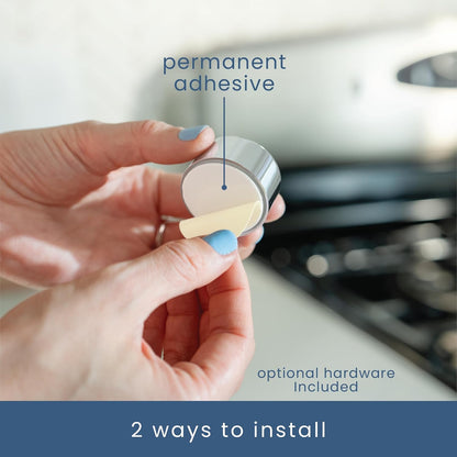 S&T INC. Round Adhesive Push Towel Hooks for Kitchen, Hand and Dish Towels, Black, 4 Pack