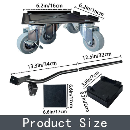 Furniture-Dolly-Furniture-Movers-with-5-Wheels, Furniture Sliders Large Size Carbon Steel Panel Lifter Tool for Moving Heavy Furniture, Furniture Dollies with 2 Brakes, Max Capacity 3335 Ibs