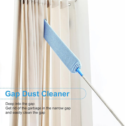 Retractable Gap Duster Cleaner Cleaning Tools with 2 Microfiber Dusting Cloths Washable Duster for Cleaning Under Appliances Furniture Couch Fridge