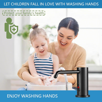 Automatic Soap Dispenser Touchless for Kitchen and Bathroom, Sink Built in Commercial Electric Soap Dispenser,Upgraded Infrared Sensors Brass Material, with Bottle and Pump 33.81oz/1000ml(Black)