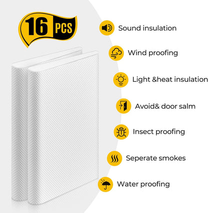 Zonon 16 Pieces Door Corner Seal Weatherstripping Exterior Door Frame Seal Draft Stopper Adhesive Corner Pads for Weather Stripping and Draft Protection (White,Brown)